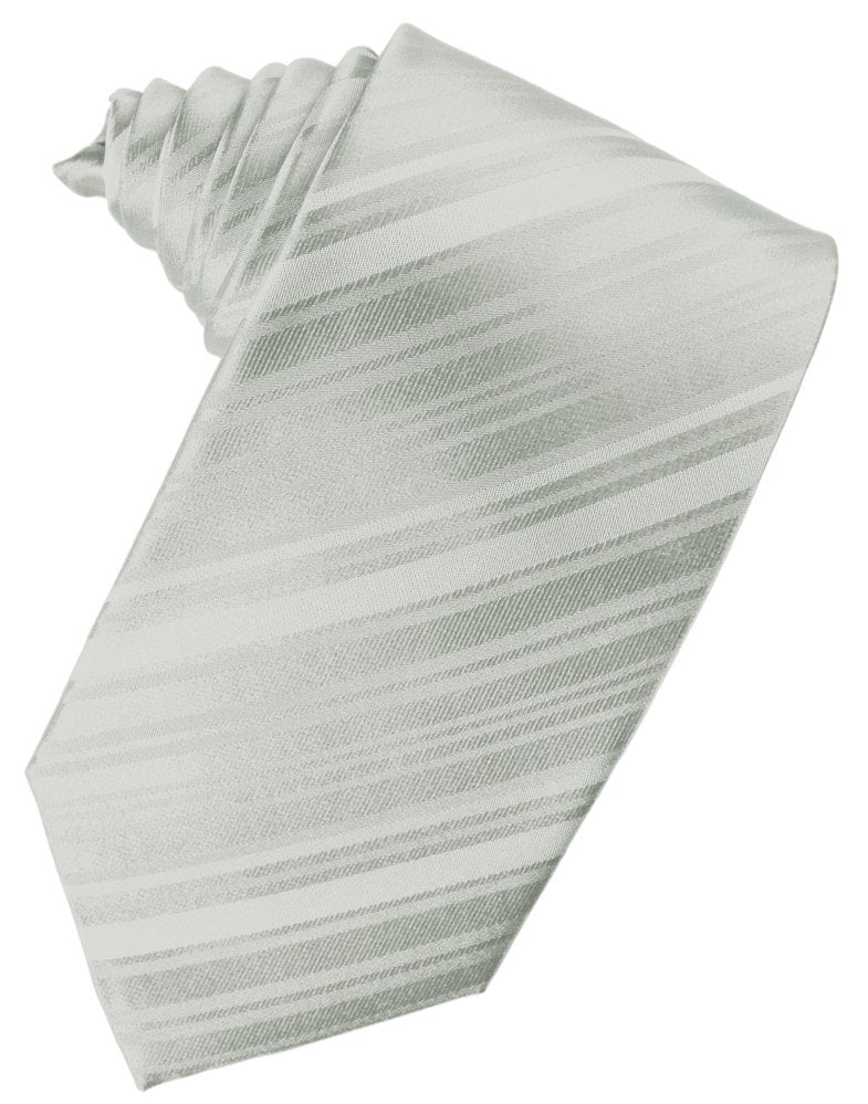 Platinum Striped Satin Suit Tie