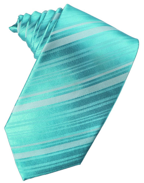 Pool Striped Satin Suit Tie