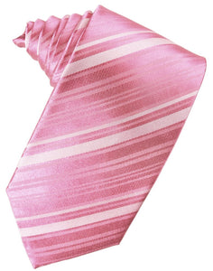 Rose Petal Striped Satin Suit Tie