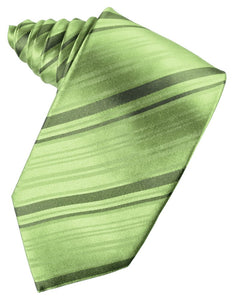 Sage Striped Satin Suit Tie