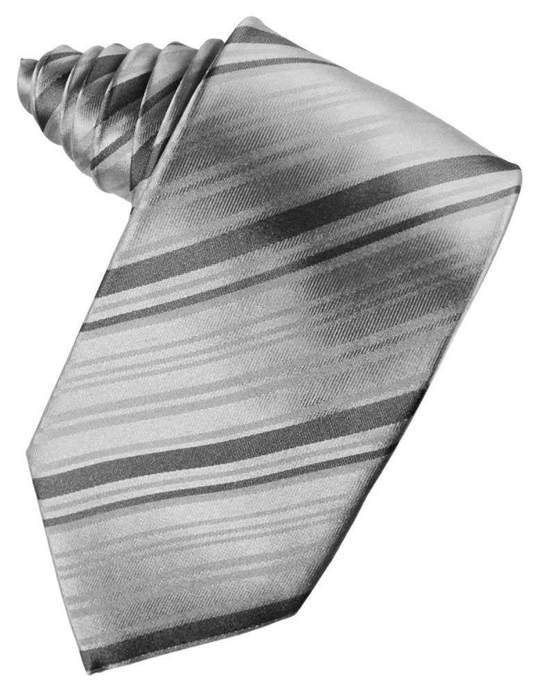 Silver Striped Satin Suit Tie – belltuxedowholesale