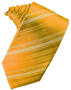 Tangerine Striped Satin Suit Tie