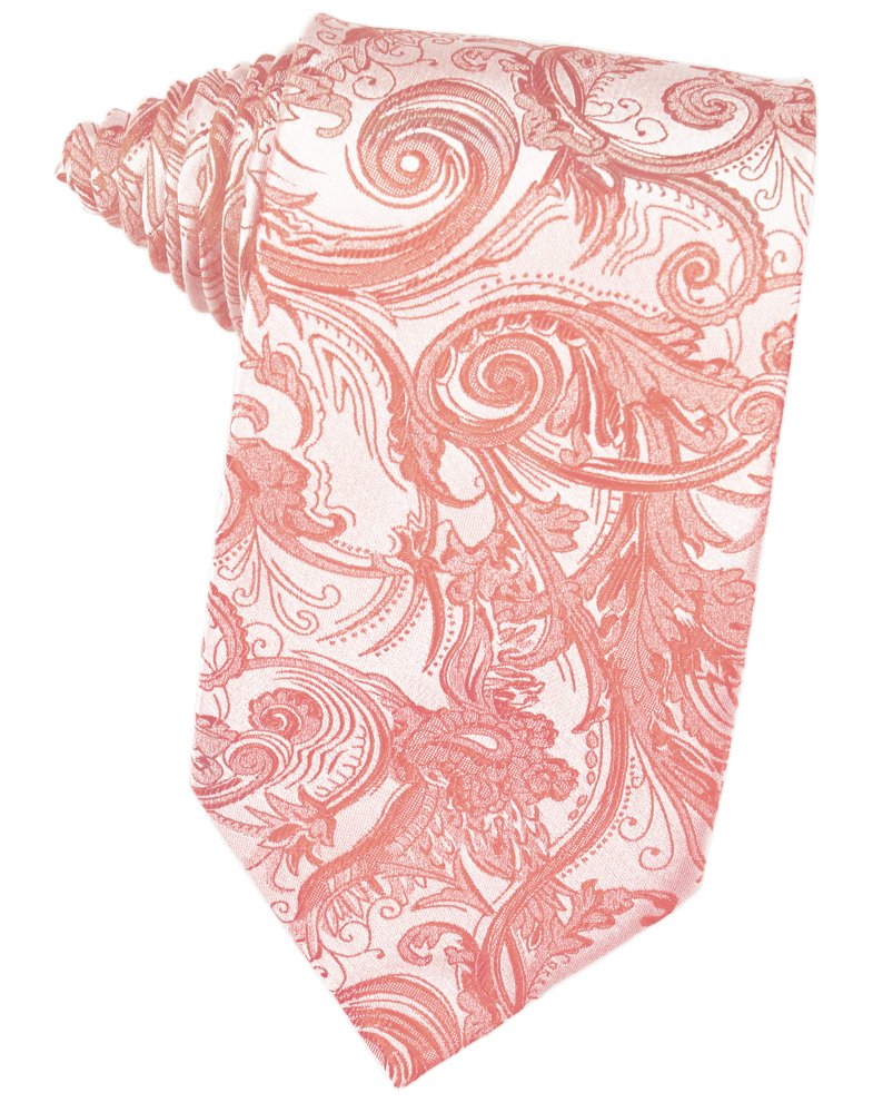 Coral Tapestry Suit Tie