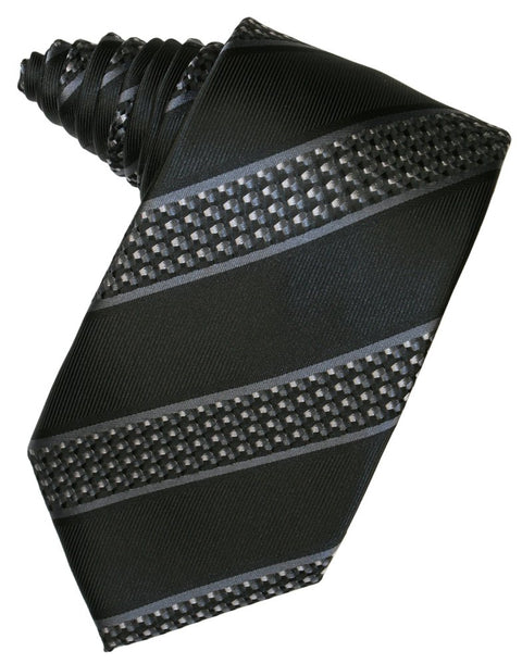 Asphalt Venetian Stripe Suit Tie