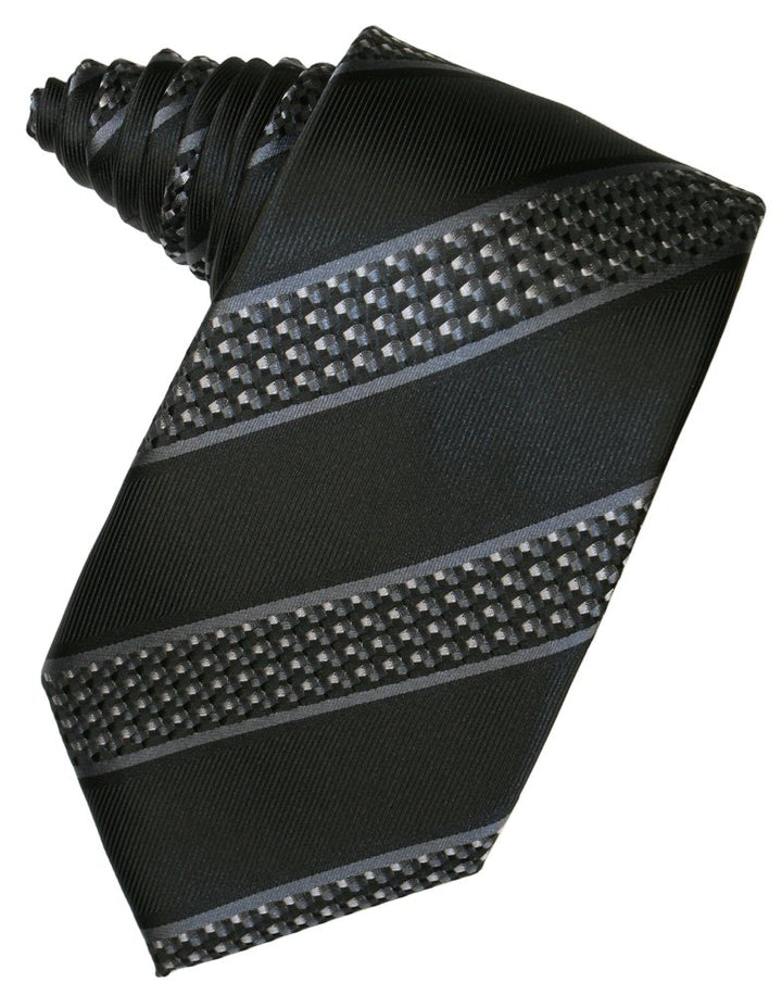 Asphalt Venetian Stripe Suit Tie