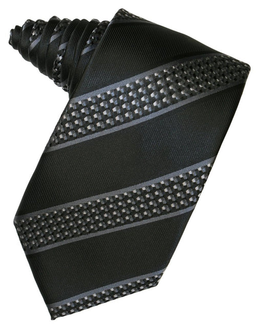 Asphalt Venetian Stripe Suit Tie