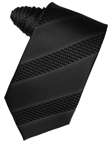 Black Venetian Stripe Suit Tie