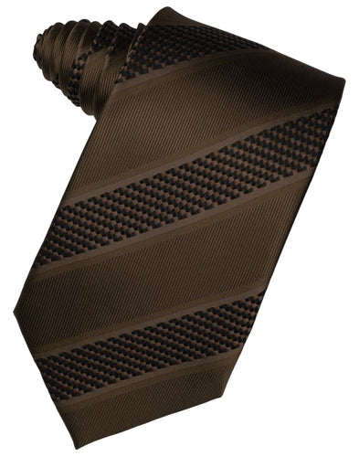 Chocolate Venetian Stripe Suit Tie