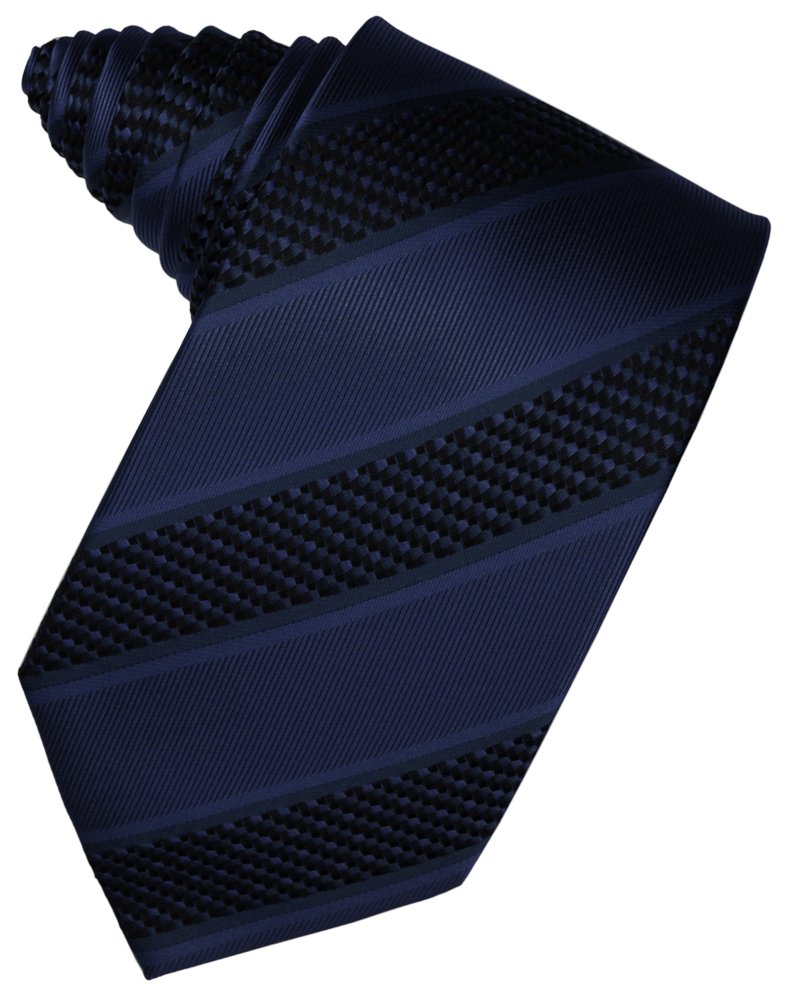 Navy Venetian Stripe Suit Tie