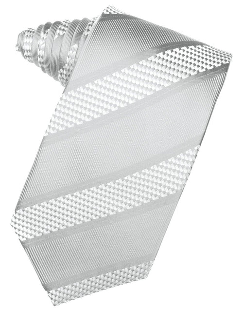 Platinum Venetian Stripe Suit Tie
