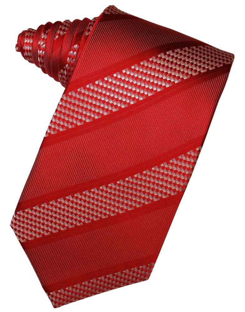 Red Venetian Stripe Suit Tie