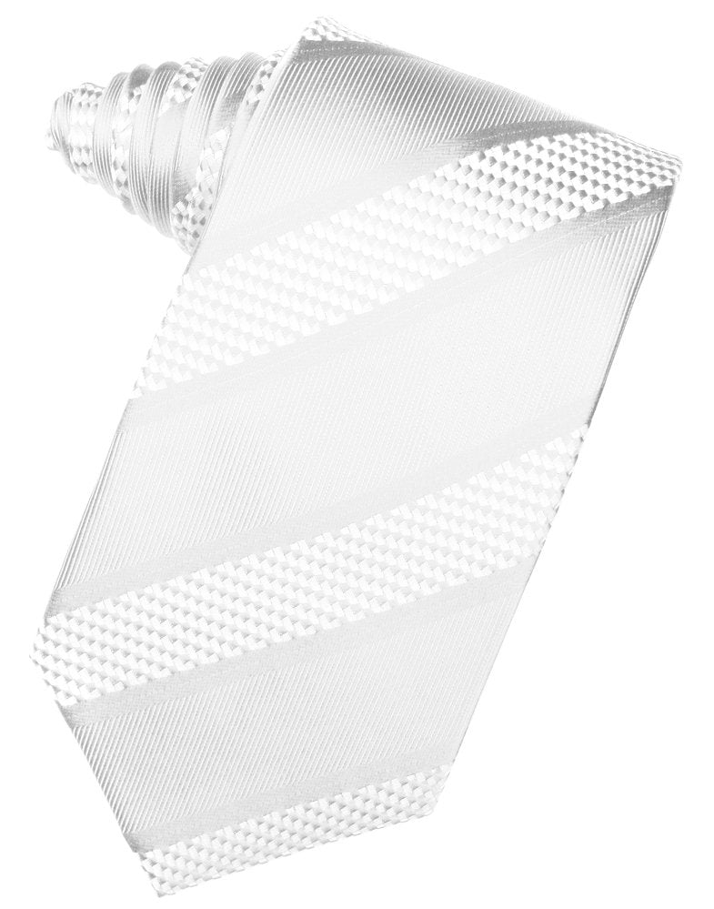 White Venetian Stripe Suit Tie
