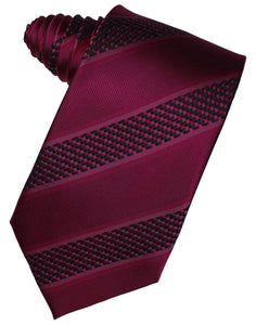 Wine Venetian Stripe Suit Tie