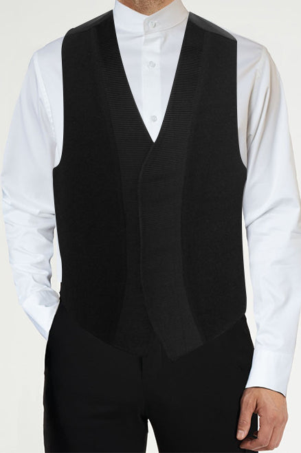 Black Mirage Tuxedo Vest by Jean Yves