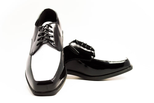 Oxford - Gloss Black and White Tuxedo Shoe