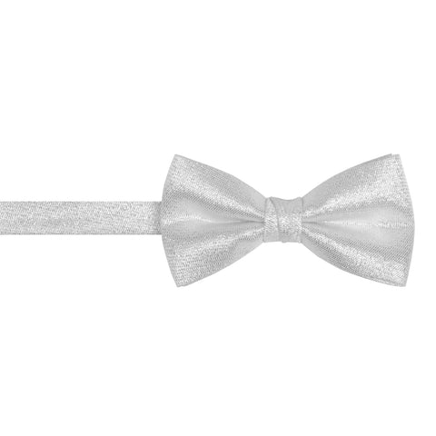 Metallic Silver Bow Tie