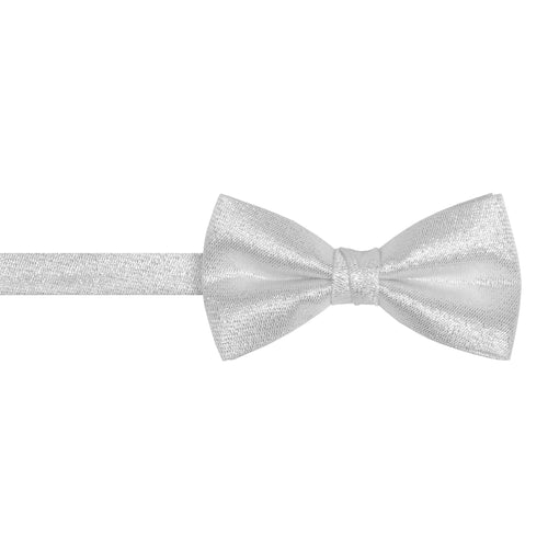 Metallic Silver Bow Tie