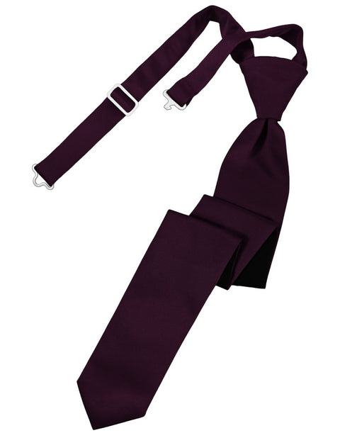 Berry Solid Satin Skinny Tie