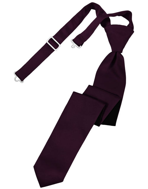 Berry Solid Satin Skinny Tie