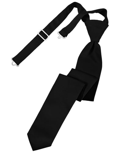 Black Solid Satin Skinny Tie