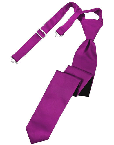 Cassis Solid Satin Skinny Tie