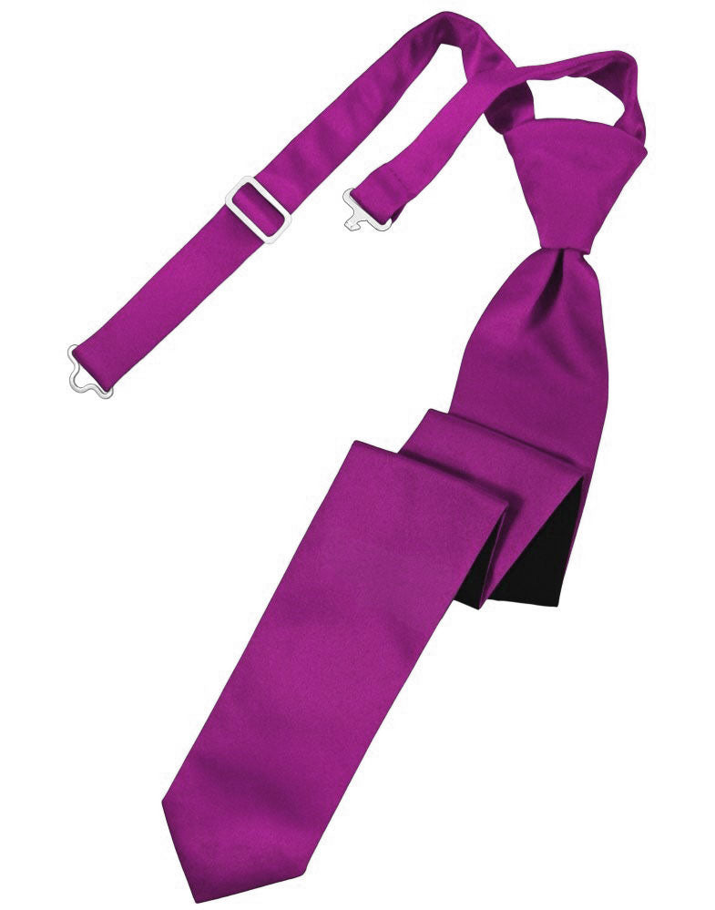 Cassis Solid Satin Skinny Tie