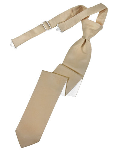 Golden Solid Satin Skinny Tie