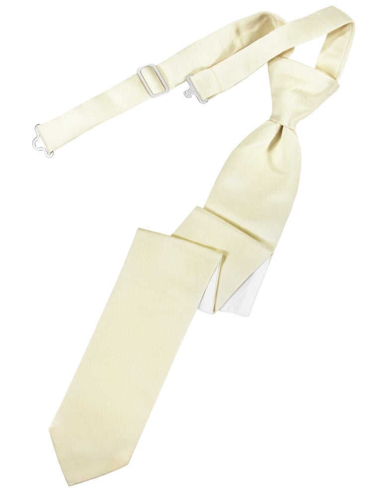 Ivory Solid Satin Skinny Tie