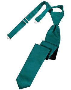 Jade Solid Satin Skinny Tie