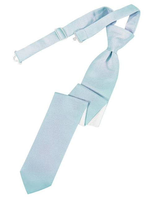 Light Blue Solid Satin Skinny Tie