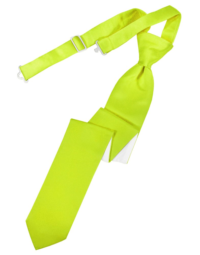 Lime Solid Satin Skinny Tie
