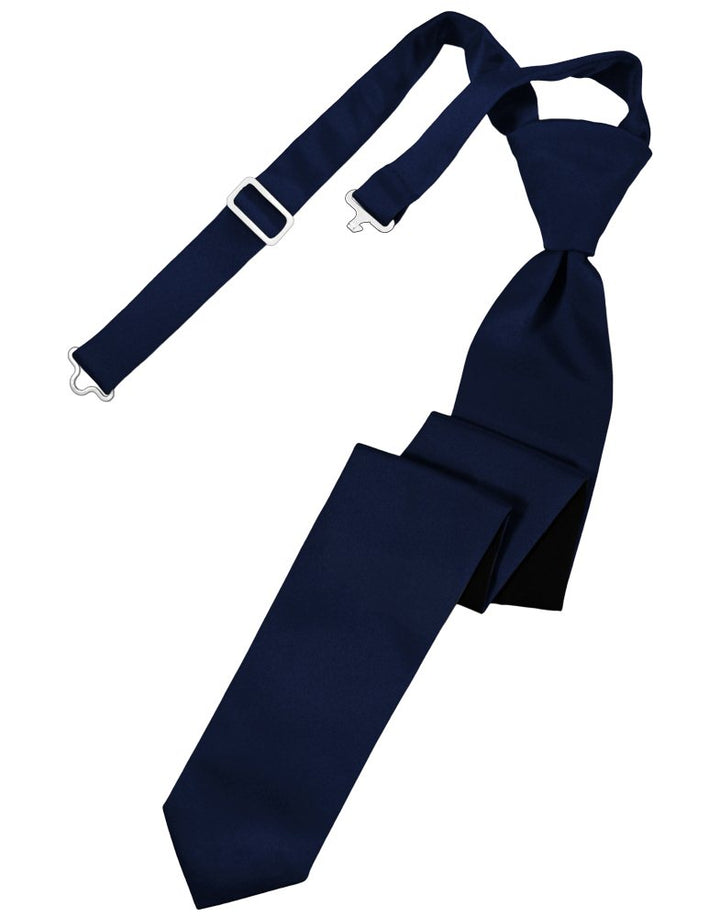 Marine Solid Satin Skinny Tie