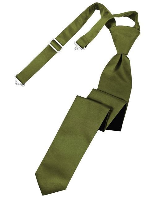 Moss Solid Satin Skinny Tie