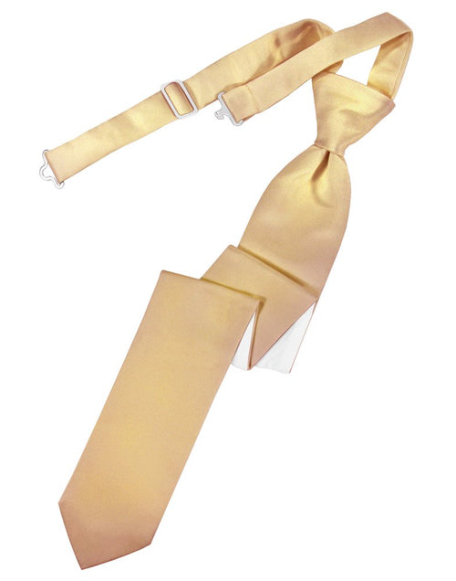 Peach Solid Satin Skinny Tie