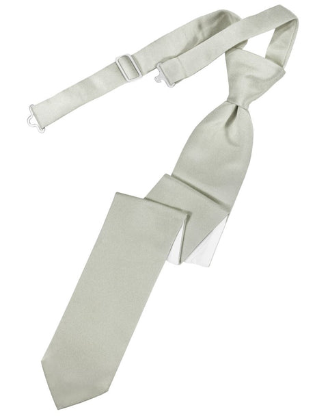 Platinum Solid Satin Skinny Tie