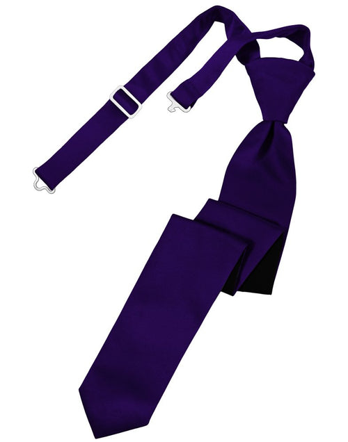 Purple Solid Satin Skinny Tie