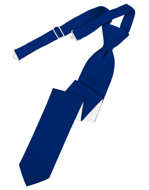 Royal Blue Solid Satin Skinny Tie