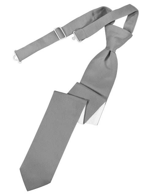 Silver Solid Satin Skinny Tie