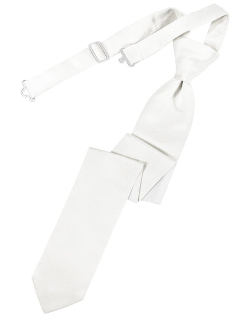White Solid Satin Skinny Tie