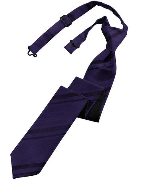 Amethyst Striped Satin Skinny Tie