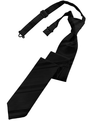 Black Striped Satin Skinny Tie