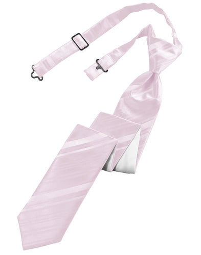 Blush Striped Satin Skinny Tie