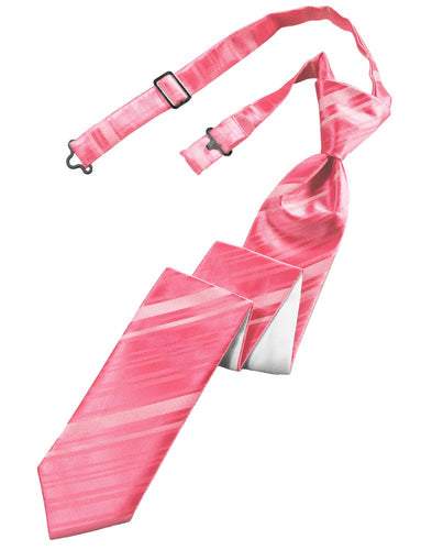 Bubblegum Striped Satin Skinny Tie