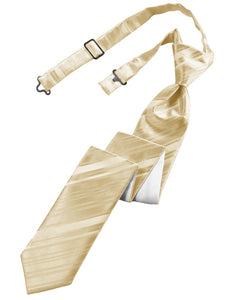 Golden Striped Satin Skinny Tie
