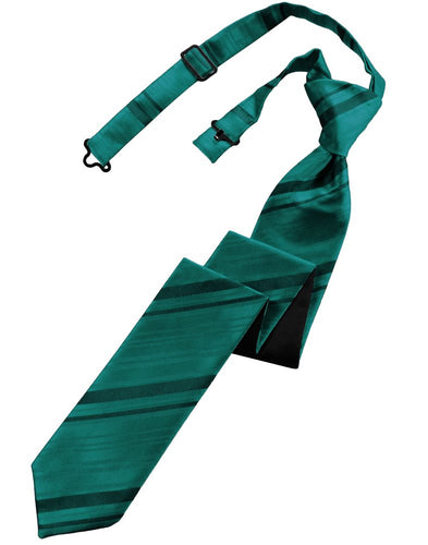 Jade Striped Satin Skinny Tie