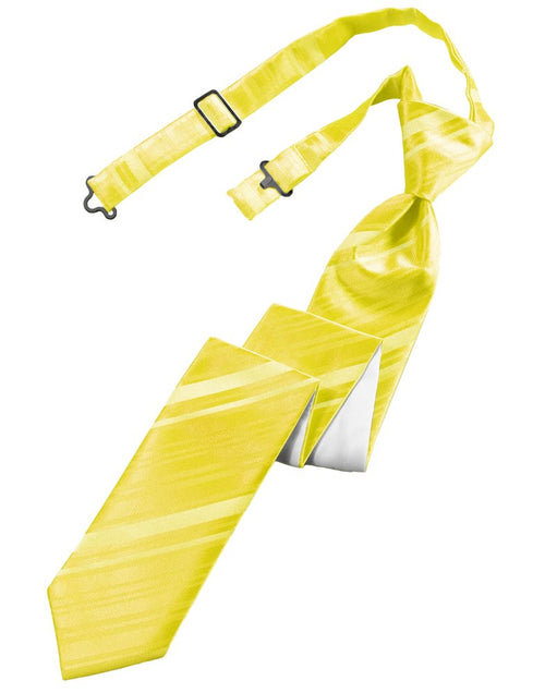 Lemon Striped Satin Skinny Tie
