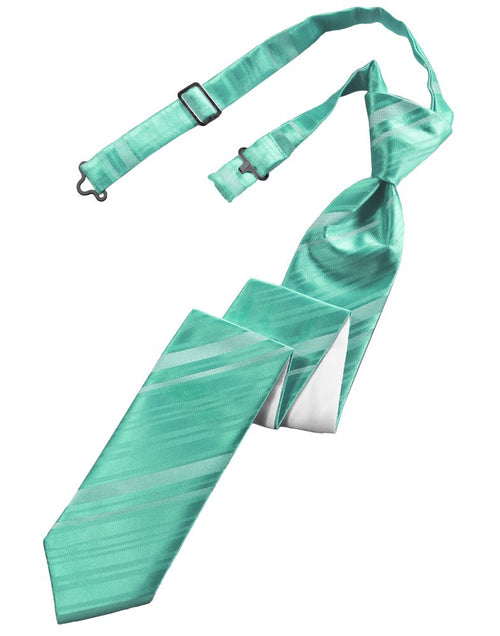 Mermaid Striped Satin Skinny Tie