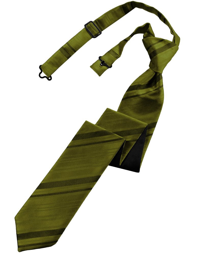 Moss Striped Satin Skinny Tie