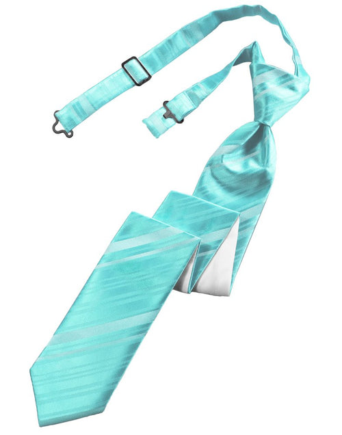 Pool Striped Satin Skinny Tie