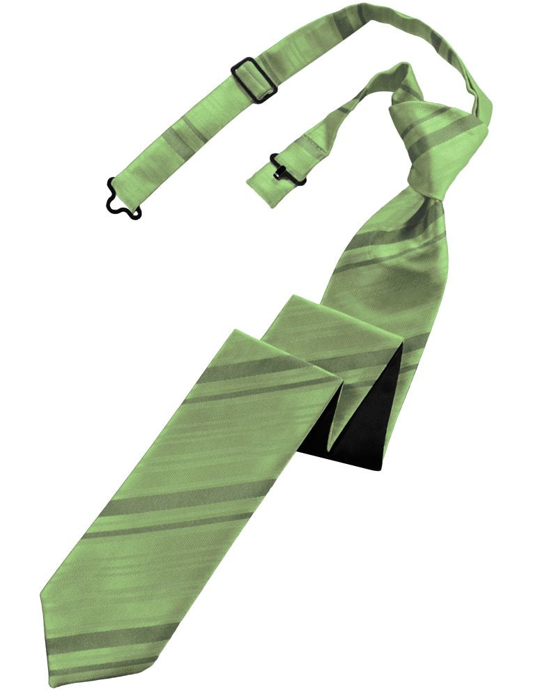 Sage Striped Satin Skinny Tie